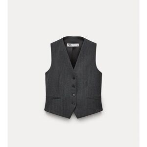 Zara Charcoal Tailored Vest
